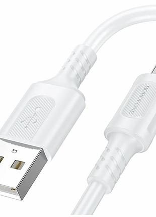 Кабель usb micro 2.4a 1м пвх для зарядки и передачи данных borofone bx111 белый