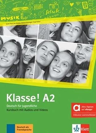 Книга для вивчення німецької мови. klasse! a2. hybride ausgabe allango kursbuch mit audios