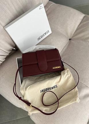 Сумка jacquemus burgundy le grand bambino
