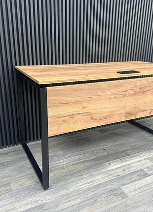 Офисный письменный стол loft details ks дуб крафт золотой, черный, 140 см, дуб крафт золотий, черный