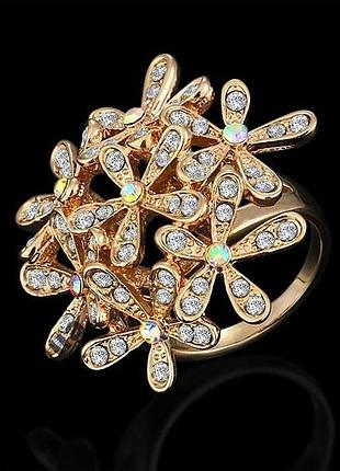 Позолоченное кольцо 17.5 размер