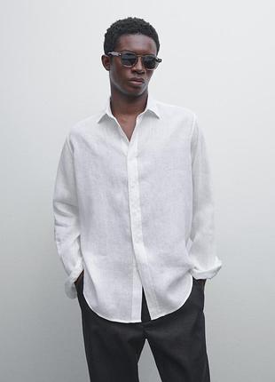 Рубашка сорочка з льону massimo dutti