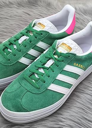 Кроссовки adidas originals gazelle bold в цвете "green lucid pink"