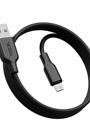Кабель usb micro 3a 1м черный силиконовый для зарядки и передачи данных ridea rc-m114