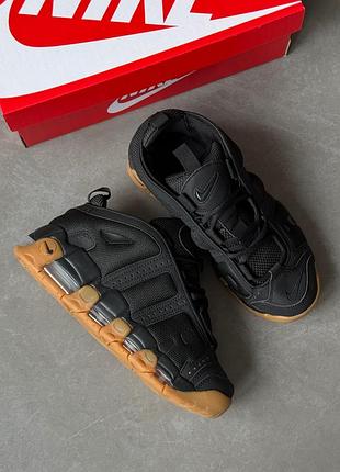 Кроссовки nike air more uptempo low black-gum med brown