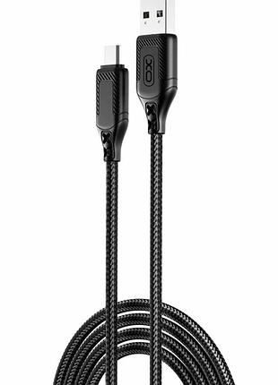 Кабель usb micro 2.4a 1м черный нейлоновый для зарядки и синхронизации xo nb235 zebra