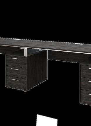 Офисный письменный стол loft details l135 double 270 см з царгою морське дерево, сірий, 36