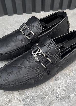Louis vuitton hockenheim damier driving moccasin чоловічі туфлі мокасини шкіра оригінал 41.5 eur