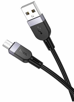 Кабель usb micro 2.4a 1м черный силиконовый hoco x109 для зарядки и синхронизации