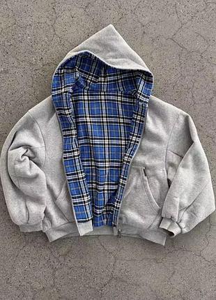 Мужская толстовка с двухсторонним принтом, р.l-xl с капюшоном