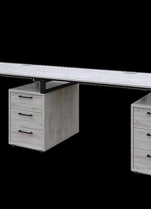 Офисный письменный стол loft details l135 double 270 см сосна лофт, чорний, 36