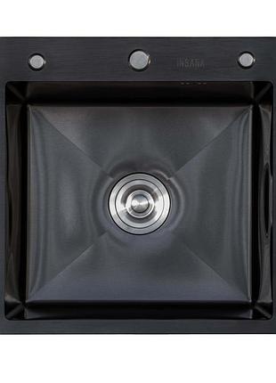 Мойка кухонная extor ib 5050 из нержавеющей стали 50*50*22 черная ( а0059855 )