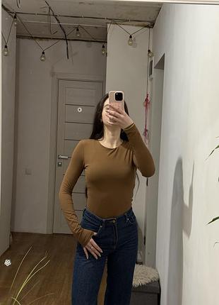Боді zara облягаюче з довгим рукавом