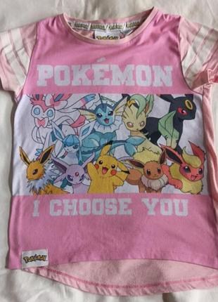 Футболка pokemon на девочку 9-10 лет, рост 140 см, производства турции.
