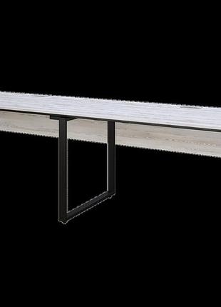 Офисный письменный стол loft details k135 double 270 см с царгой , серый, 18 сосна лофт, 36, черный