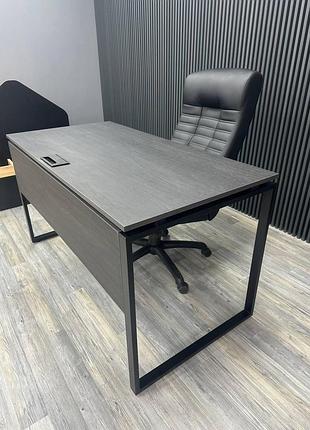Офисный письменный стол loft details ks дуб крафт золотой, черный, 140 см, морское дерево, черный