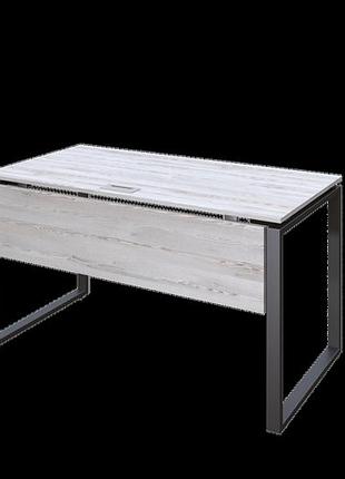 Офісний письмовий стіл loft detail к200 см чорний з царгою сосна лофт, 18 мм, 200 см