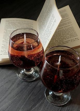 Свеча в бокале «коняк» 🥃 | ароматическая гелевая свеча