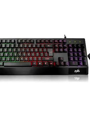 Комплект клавіатури та миші з rgb-підсвіткою usb мембранна 104 клавіші чорний m710