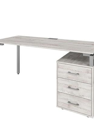 Офисный письменный стол loft details lp серый каркас, 18мм 135 см, сосна лофт, 18