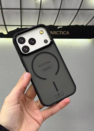 Чехол matte magsafe iphone 17 pro,чохол прозрачный с магсейфом для телефона айфон 17 про (черный)