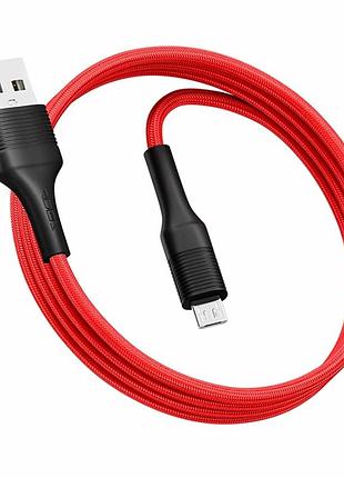 Кабель usb ridea rc-st74 micro 3 а 1 м червоно-чорний для швидкого заряджання та передавання даних