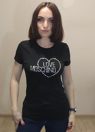 Футболка женская love moschino со стразами