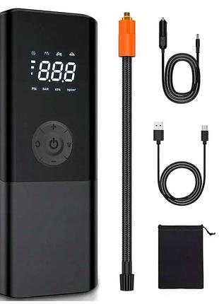 Портативный автокомпрессор 150 psi 60 вт 6000 мач usb черный для шин czk-3690