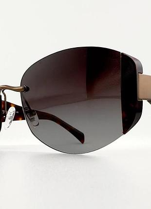 Солнцезащитные очки rita bradley rb9041 col.03p polarized безоправные с поляризацией маска черепаховые темно-коричневые градиент