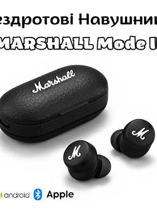 Беспроводные вакуумные блютуз наушники marshall mod ii tws, bluetooth наушники для телефона чёрные