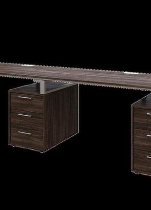 Офисный письменный стол loft details l135 double 270 см , серый, 18 венге винтаж, 18, серый