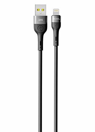 Кабель usb ridea rc-xs51 lightning 12w 1.2м черный алюминиевый для зарядки и передачи данных