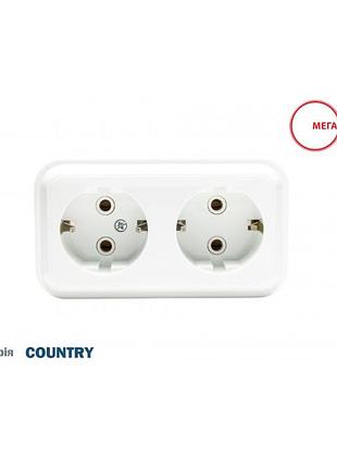 Розетка country 2-я наружная ж/з мегатек (мтс-0112-006)
