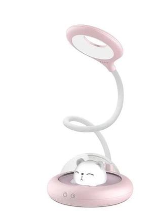 Лампа настільна led tgx-7086 з акумулятом 18650 1200mah 5вт 5w 200lm 3800-4100к usb white