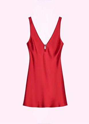Міні сукня коротка сатинова zara m червона