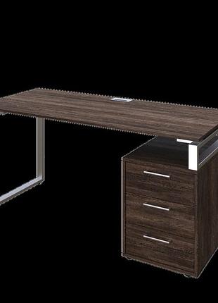 Офисный письменный стол loft details l120 серый метал 50*25 , 18мм, 180 см, венге винтаж, 36