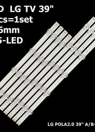 Led підсвітка tv lg 39" inch 776mm lg pola2.0 39” a/b-type rev 0.0 hc390dun t390hvj01.0 agf78161701 8шт.