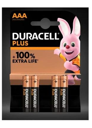 Батарейки duracell aaa (lr03) mn2400 блістер 4 шт