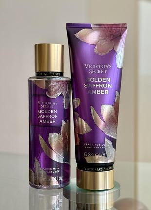 Набір спрей / міст та лосьйон victoria’s secret golden saffron amber