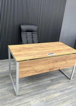 Офисный письменный стол loft details ks дуб крафт золотой, черный, 120 см , серый, дуб крафт золотий