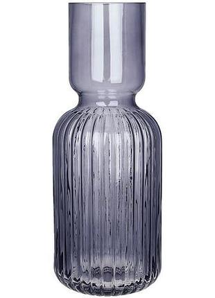 Ваза декоративна "bottle grey" ø11х30см, скло, сіро-синій