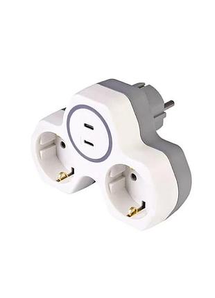 Разветвитель двойной (тройник) + 2 х usb type-c golyat-3 132-001-0003