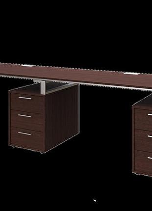 Офисный письменный стол loft details l135 double 270 см , серый, 18 венге магія, 18, серый