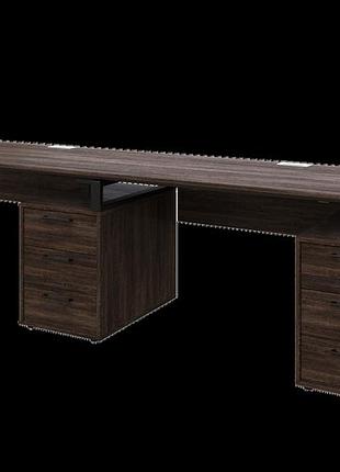 Офисный письменный стол loft details l135 double 270 см с царгой , серый, 18 венге винтаж, 18, черный