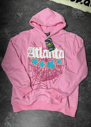 Hoodie sp5der pink, худи спайдер розовый atlanta dril y2k broken chrom