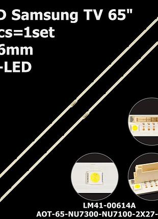 Led підсвітка samsung tv 65" aot-65-nu7300-nu7100-2x27-3030c v8n1-650sm0-r0 lm41-00614a bn96-45635a 2шт.