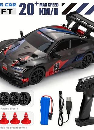 Дрифт-машинка на радиоуправлении 1:24 bmw m4 машинка на пульте управления бмв m4 4wd черная