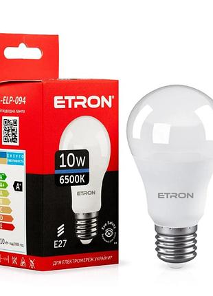 Светодиодная led лампа etron 10w a60 6500k e27 холодный свет 1-elp-094