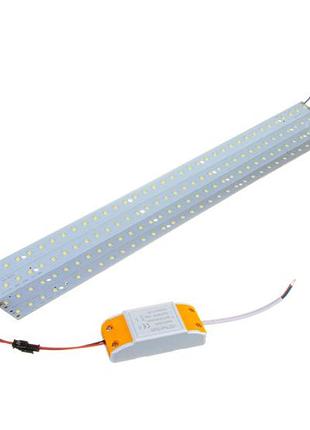 Комплект смужка-лінійка 4-а smd 2835 для заміни тубів 220v 28w з блоком живлення ремкопмлект 28w 101