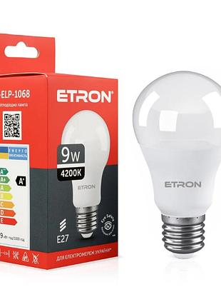 Світлодіодна лампа etron a60 9w 4200k e27 1-elp-1068